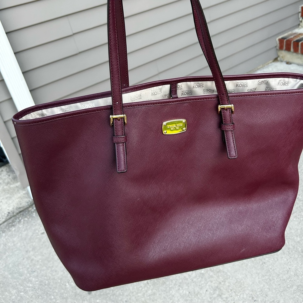 Burgundy Michael Kor’s Tote Bag